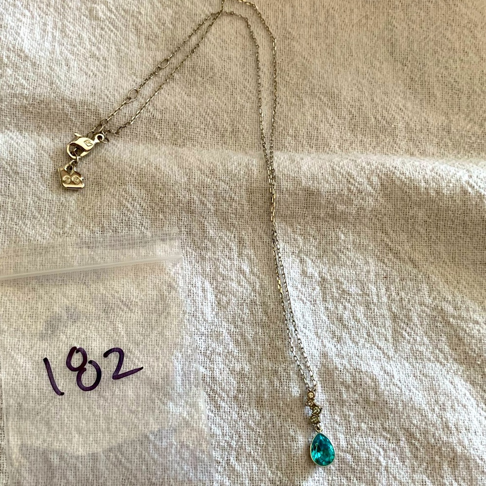 Blue Pear-Shaped Swarovski Necklace